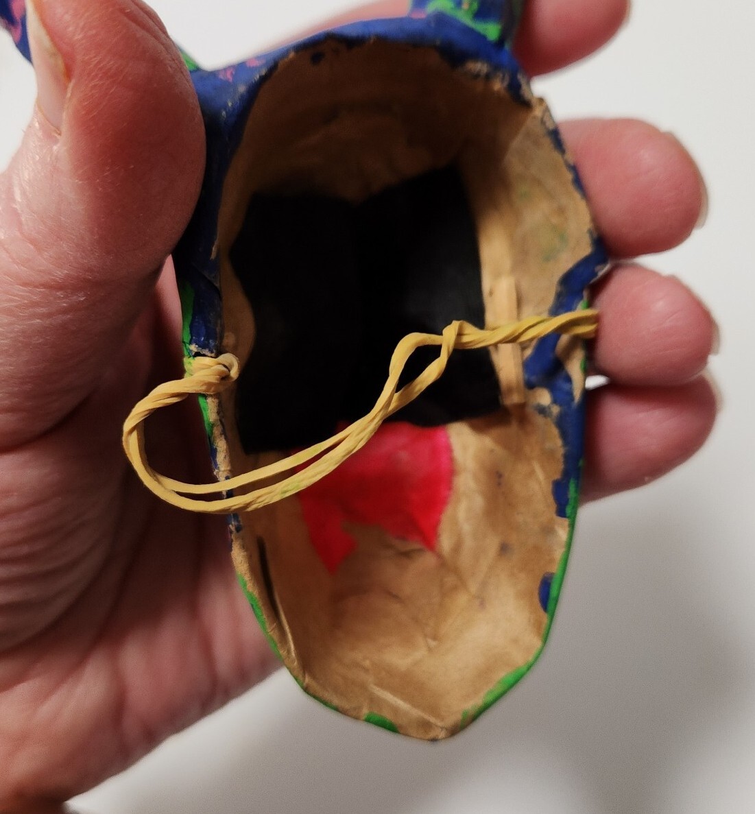 Vintage Artist Made Hand Made Paper Mache Mask Mexico Folk Art