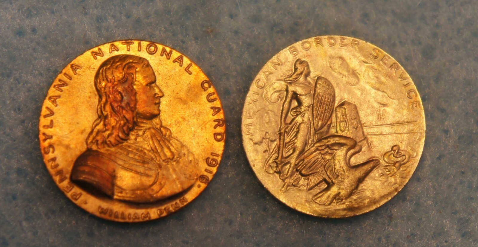 5 Unc 1916-1917 MEXICAN BORDER SERVICE Unfinished PNG Mini Medals NEW OLD STOCK