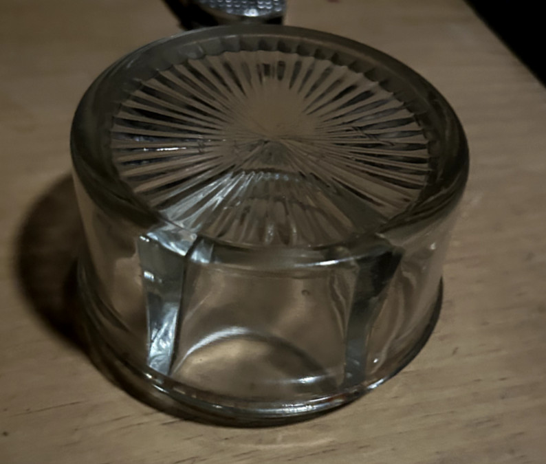Rexall Vintage Glass Inkwell Apothecary Jar with Metal Lid, Used