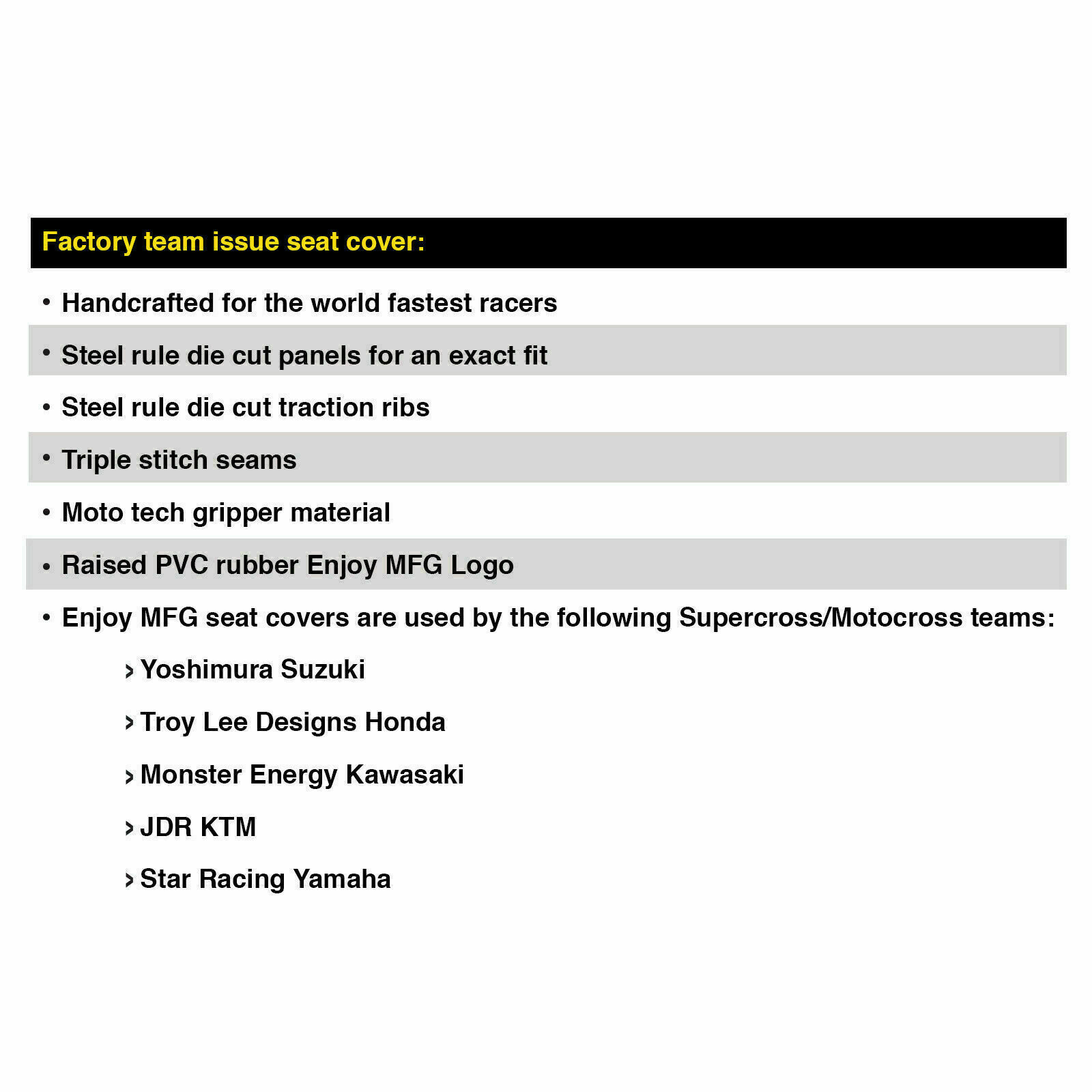 Yamaha YFZ 450 Seat Cover 2004 - 2013 ALL BLACK / BLACK RIBS Gripper #200