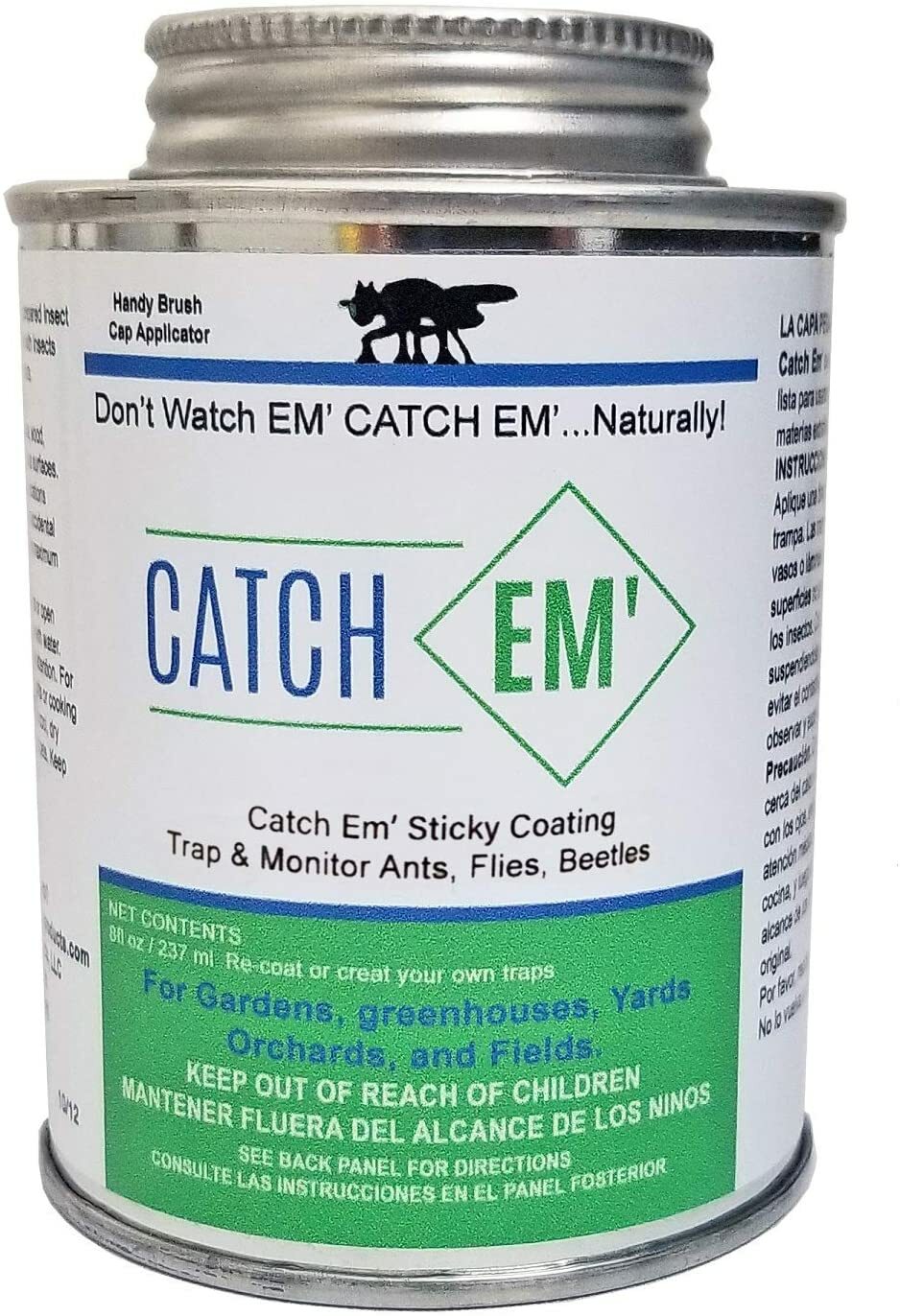 Catch EM Sticky Coating 8oz Brush Trap Insect Trap Ants Flies Beetle Tangle Bugs