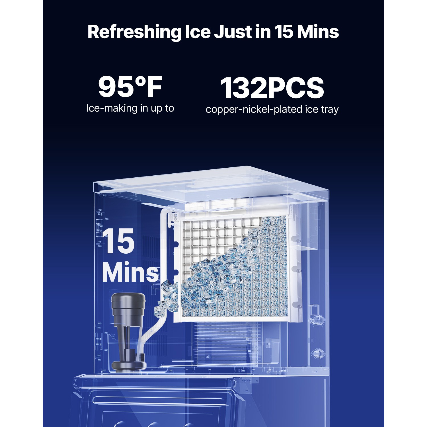 Uimoso Commercial Ice Maker Machine - Produces 300 lbs/Day with Self-Cleaning
