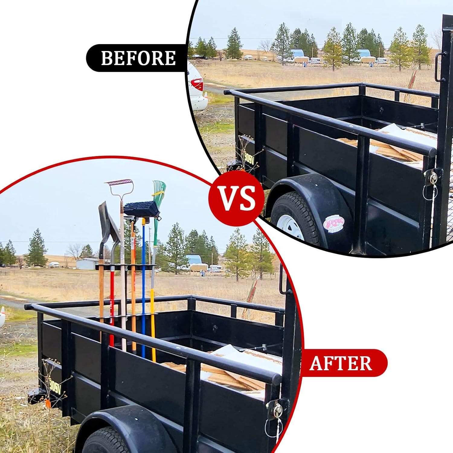 Landscape Hand Tool Rack for Truck Trailer, Vertical Hand Rack for Landscaping