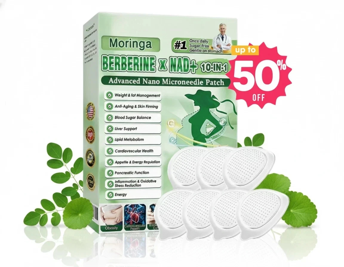 50% OFF Moringa Berberine x NAD+ 10-in-1 Advanced Nano Microneedle Patches New