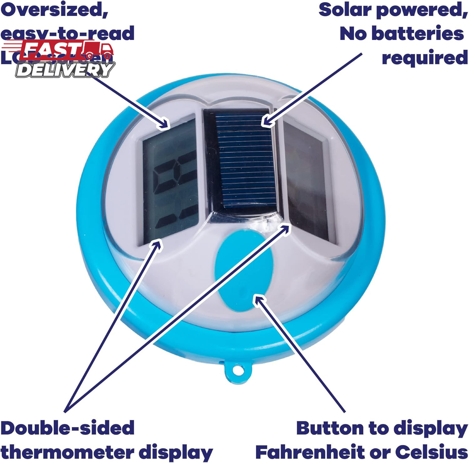 GAME Pool Thermometer- Large Display, Easy to Read, Shatter Resistant Casing, fo