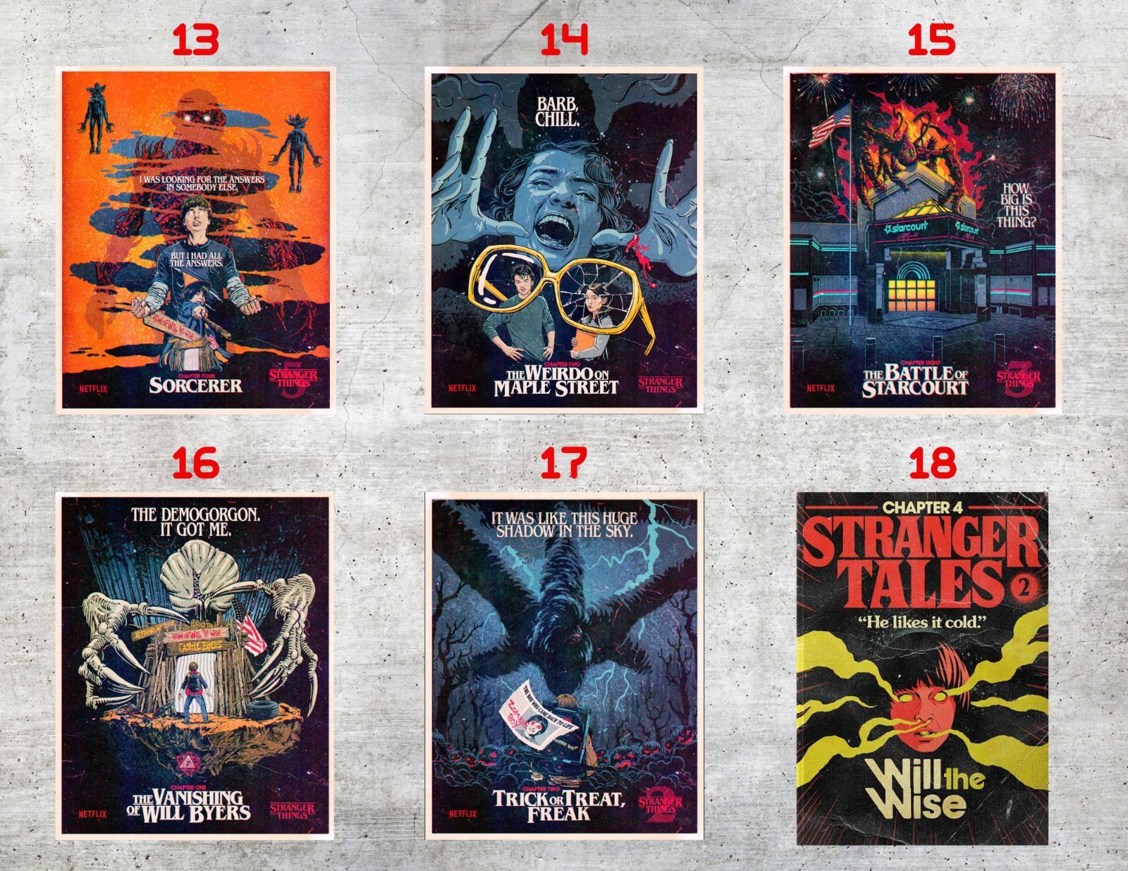 Stranger Things Wall Collage Poster Prints