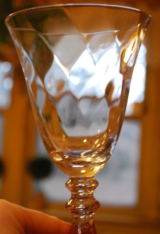 ROGASKA Optic Crystal VENETIAN GOLD LUSTER Set 2 WATER GOBLETS Foil In Stem 8.5"