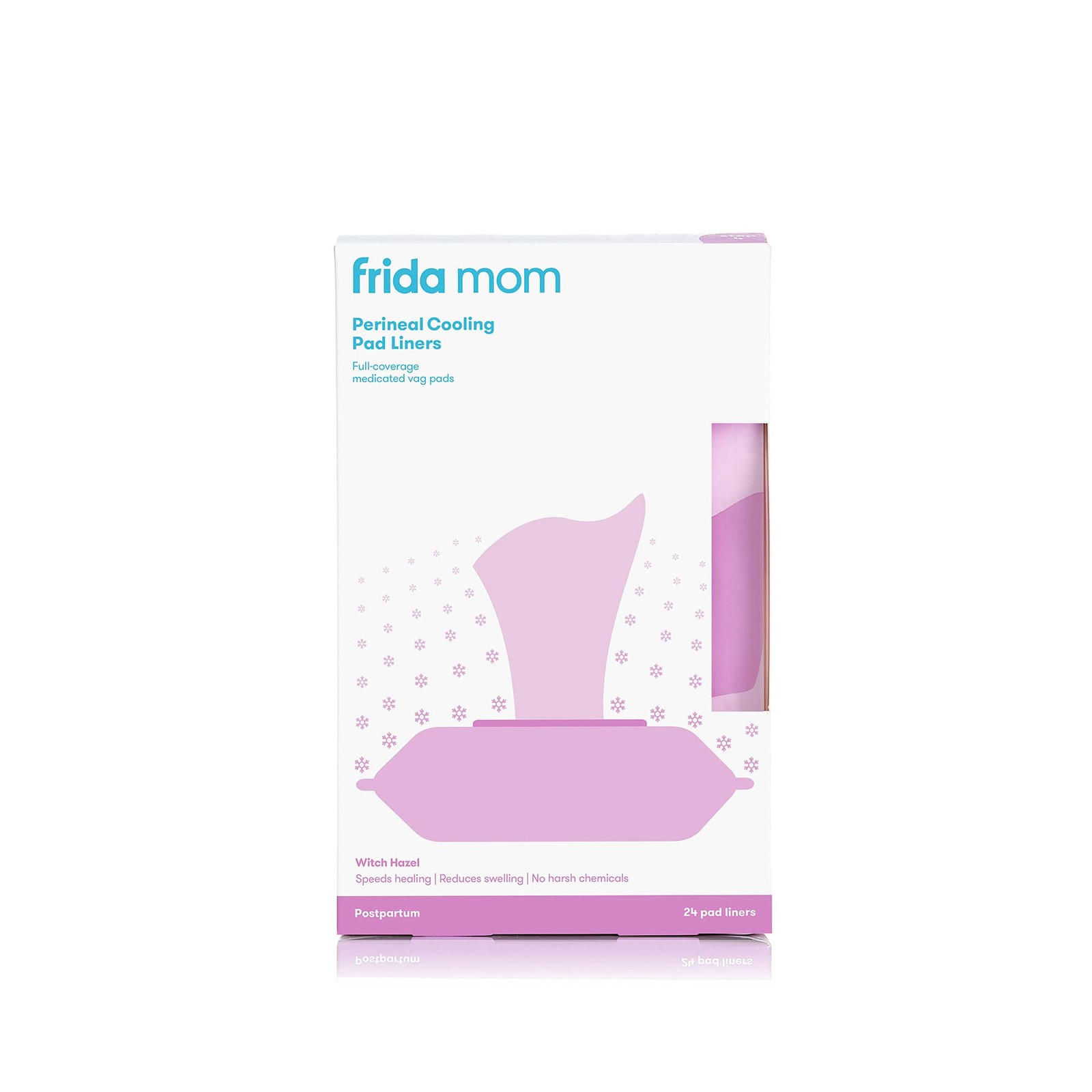 Frida Mom Witch Hazel Perineal Cooling Pad Liners 24pk + Upside Down Peri Bottle