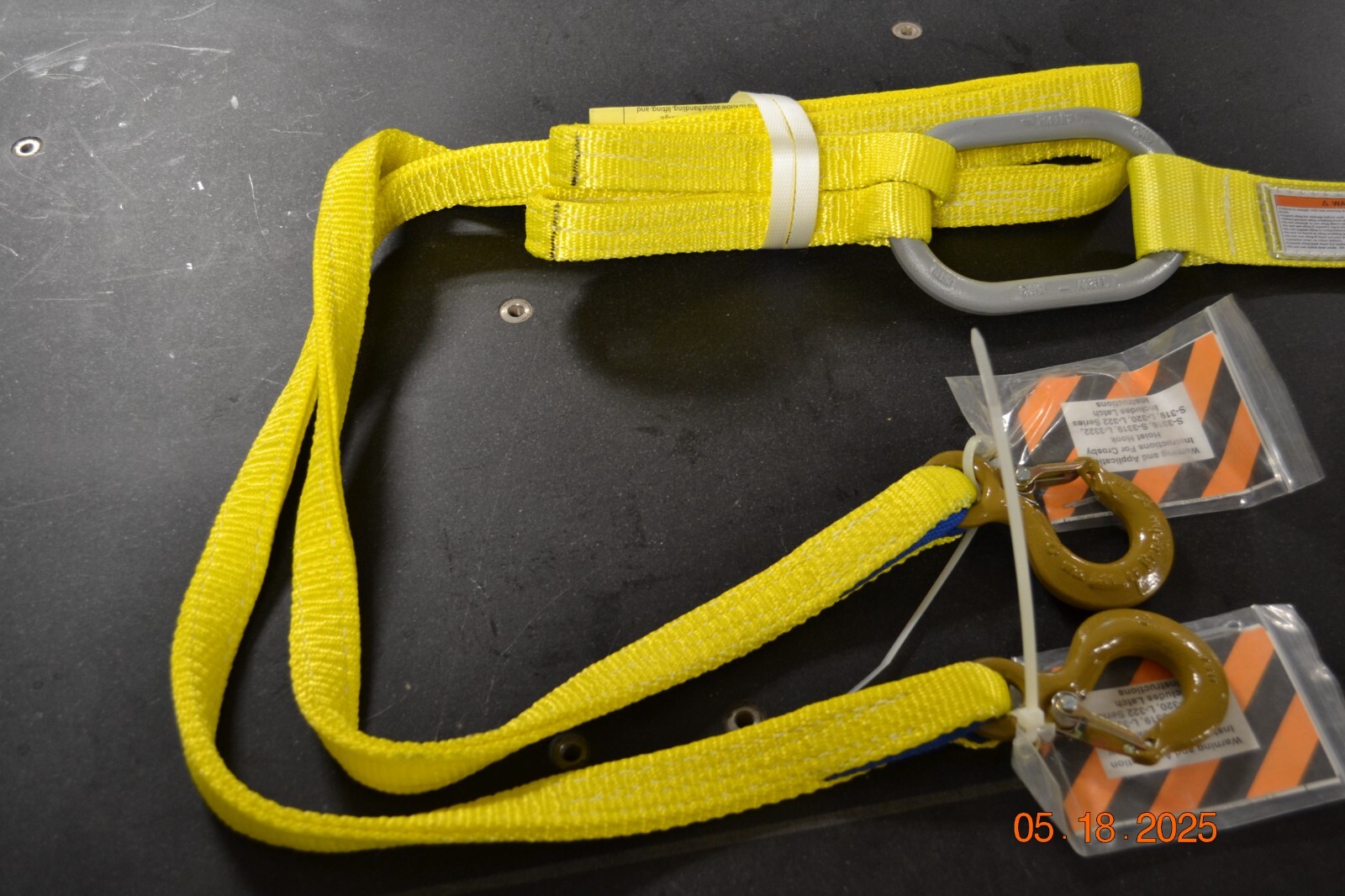 Two Leg Nylon Web Spreader w 1/2" Alloy Link x 6 ft Spreader Crane 1 ton Hooks