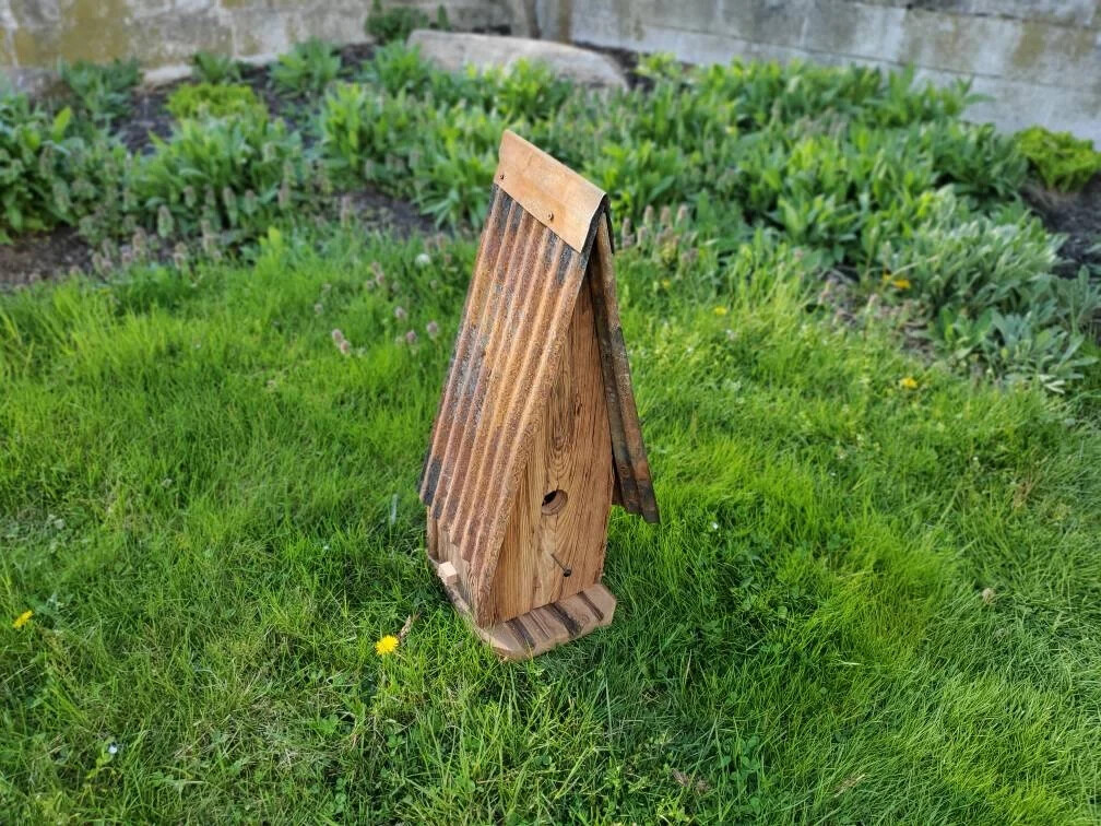 Rustic Extra Large Shanty Birdhouse Made of Reclaimed Wood |Amish Handmade