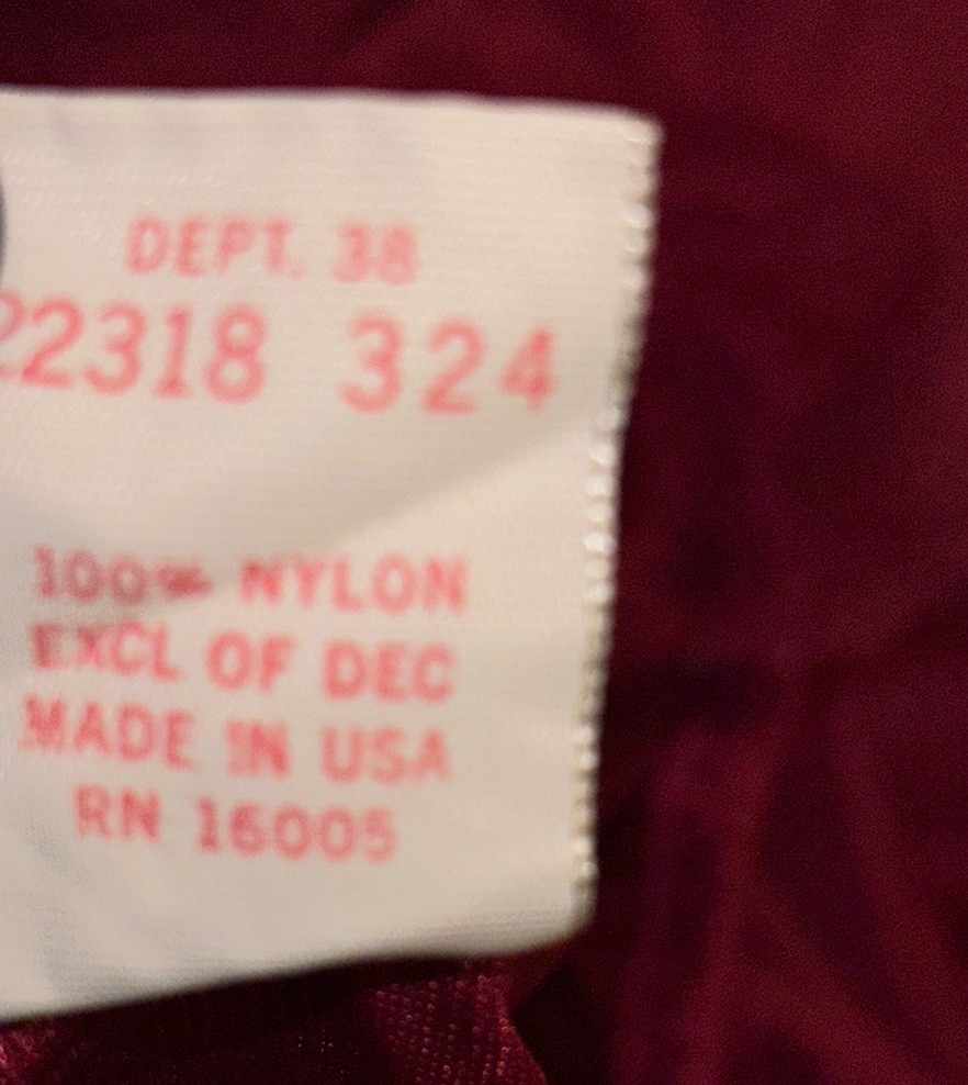 Vintage Sears Long Nylon Nightgown Lace Trim S 32/34 USA (2) Wine, Mauve