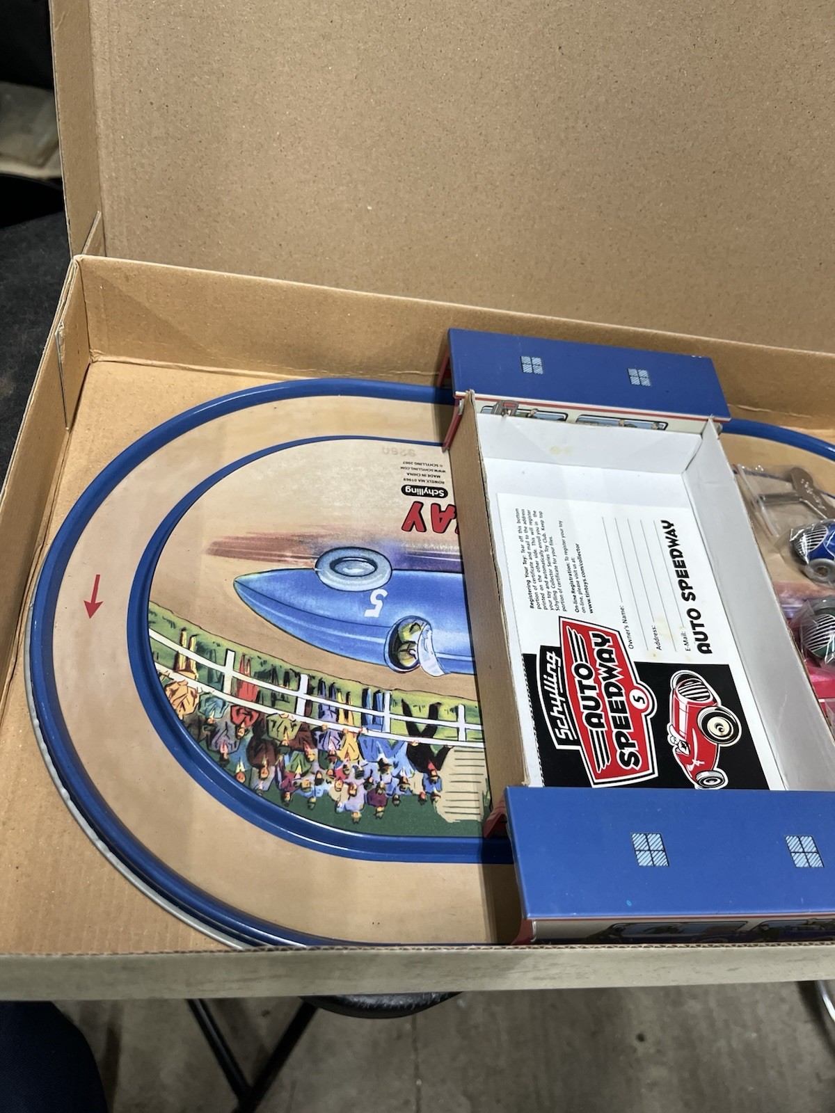 Schylling Auto Speedway Tin Windup Race Car Game NEW #3