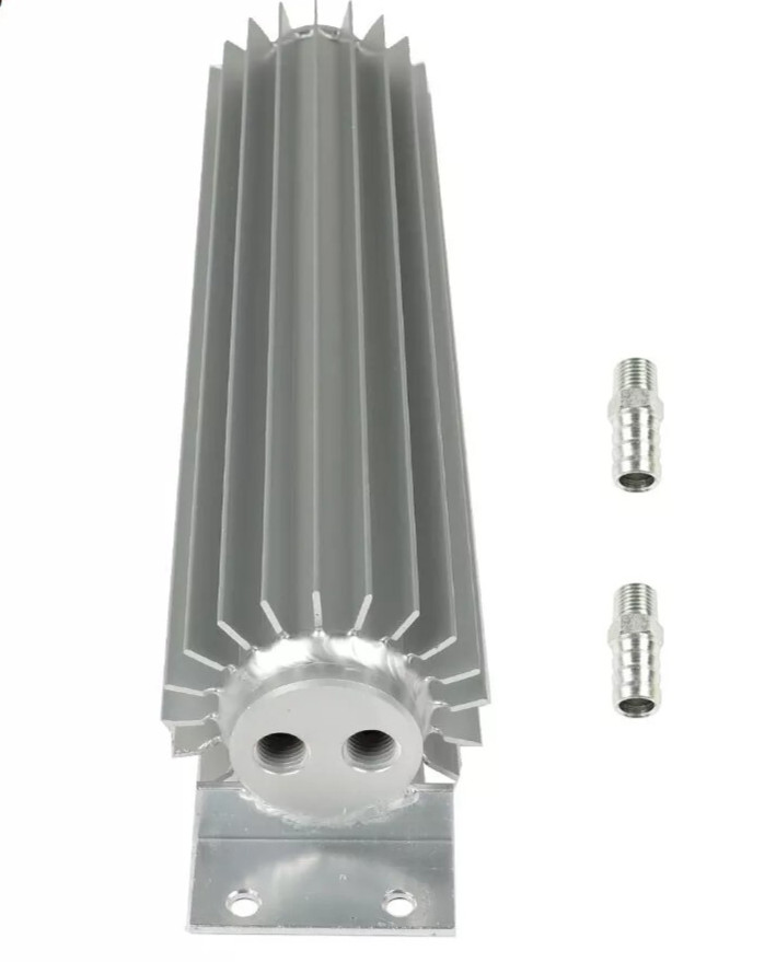 12" Finned Aluminum Transmission Cooler Dual Pass SBC BBC Ford SB BB Chevy 350