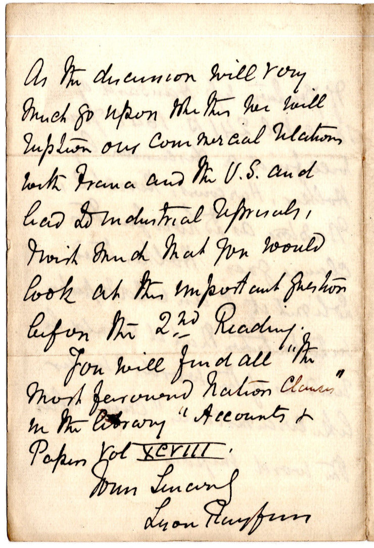 Lyon Playfair Signed Letter 1889 /Autographed Sugar Convention Bill / Scientist