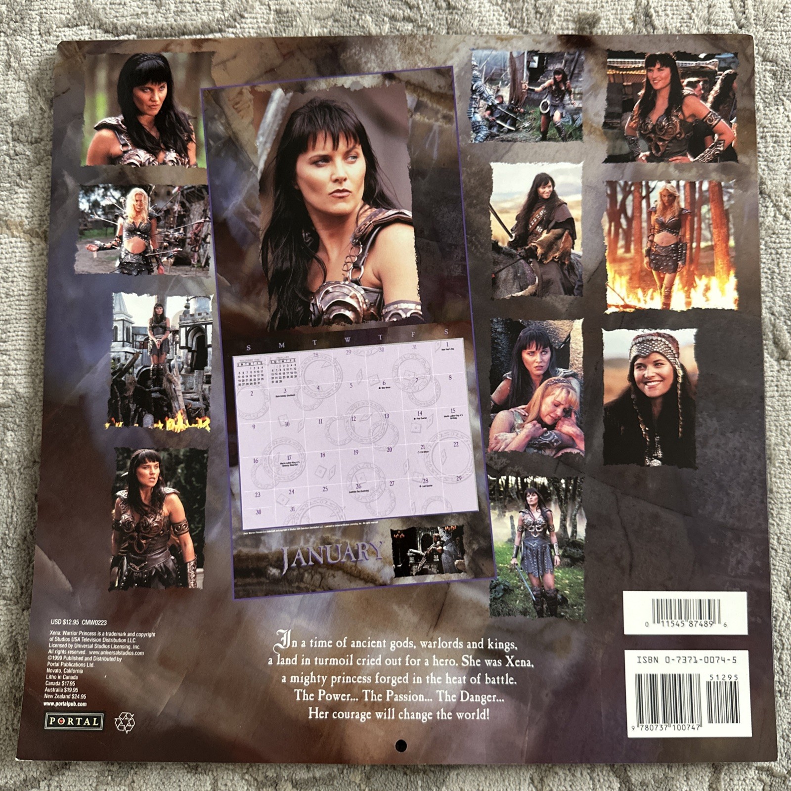 LOT X 3 - Xena Warrior Princess - Calendars 1999, 2000 and 2001 - Never used!
