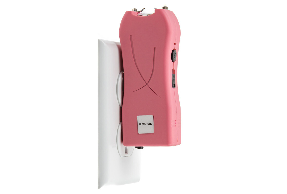 POLICE Stun Gun Pink 398-550 BV Mini Rechargeable LED Flashlight