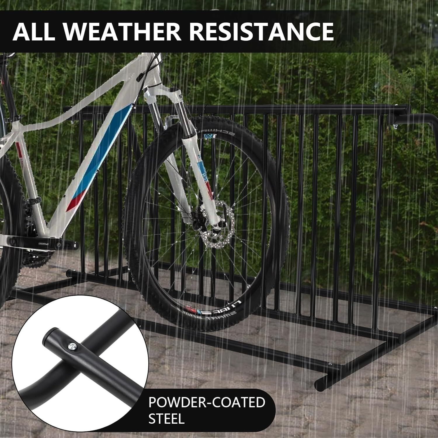 Floor Grid Bike Rack Stand 10-Bike Capacity Dual Side Bike Storage Parking Stand