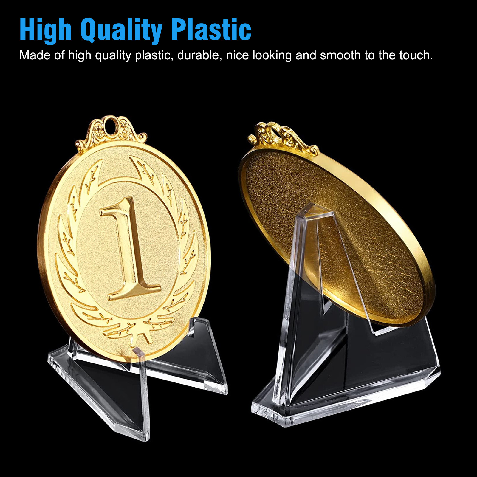 20X Coin Display Stands Paper Trading Card Easel Small Size Holder Clear Plastic