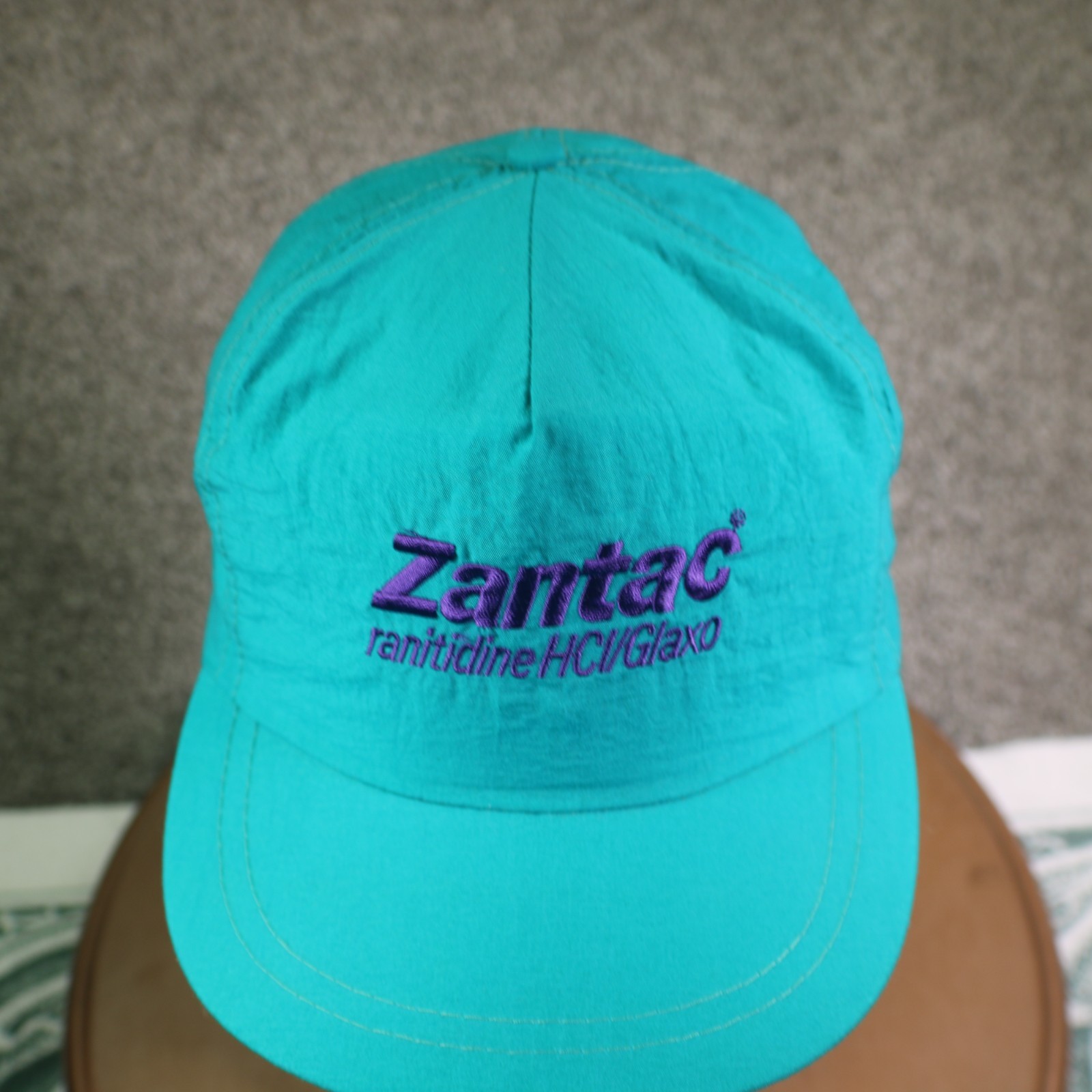 VTG 90s Zantac Ranitidine Glaxo Pharma Advertising Hat Cap Drug Rep Promo Merch