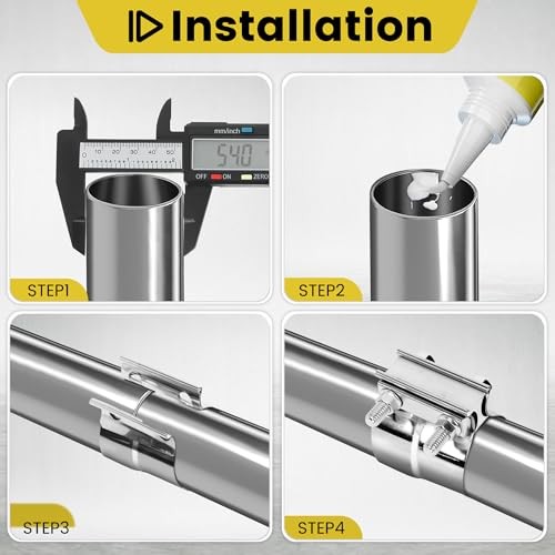 Pcs Exhaust Clamp Butt Joint 304 Stainless Steel Band Lap Joint Band 2.0 inch 1