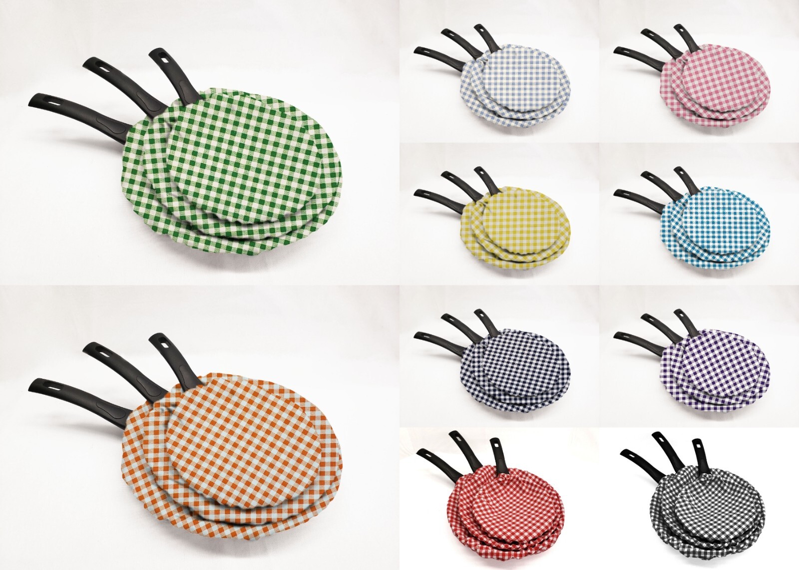 Checked Gingham Non-Stick Pan Protector (Set of 3)