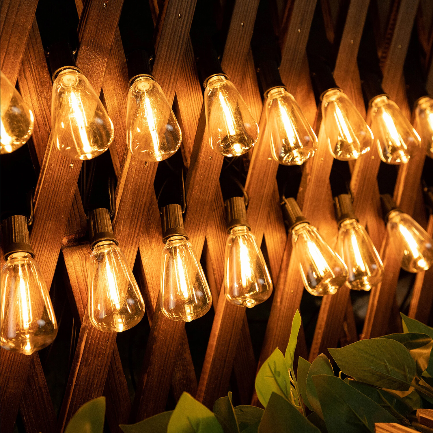 LED Outdoor String Lights, ST38 LED Patio Lights with E12 Edison Vintage Bulbs