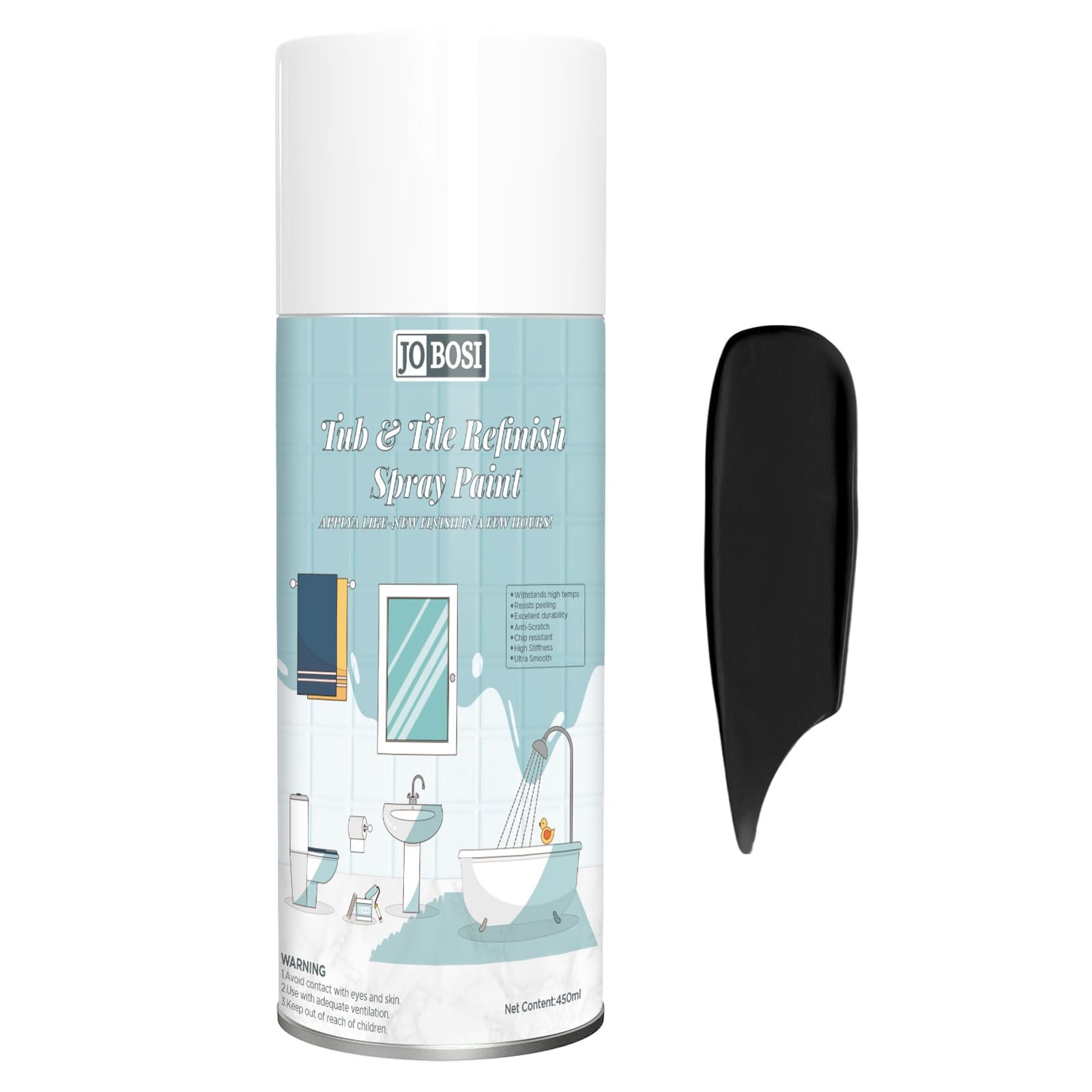 Bathtub and Tiles Paint 16Oz black for Kitchen Countertops washbasin