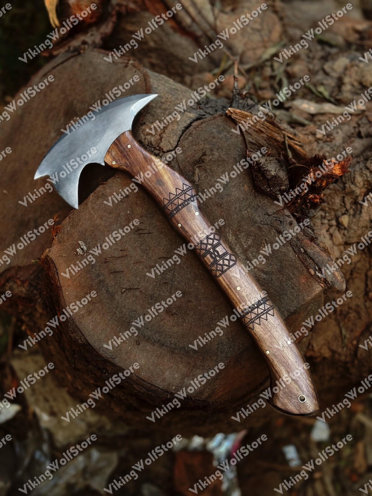 CUSTOM HANDMADE 15" CARBON STEEL REPLICA WINKLER HUNTING/THROWING AXE W/SHEATH