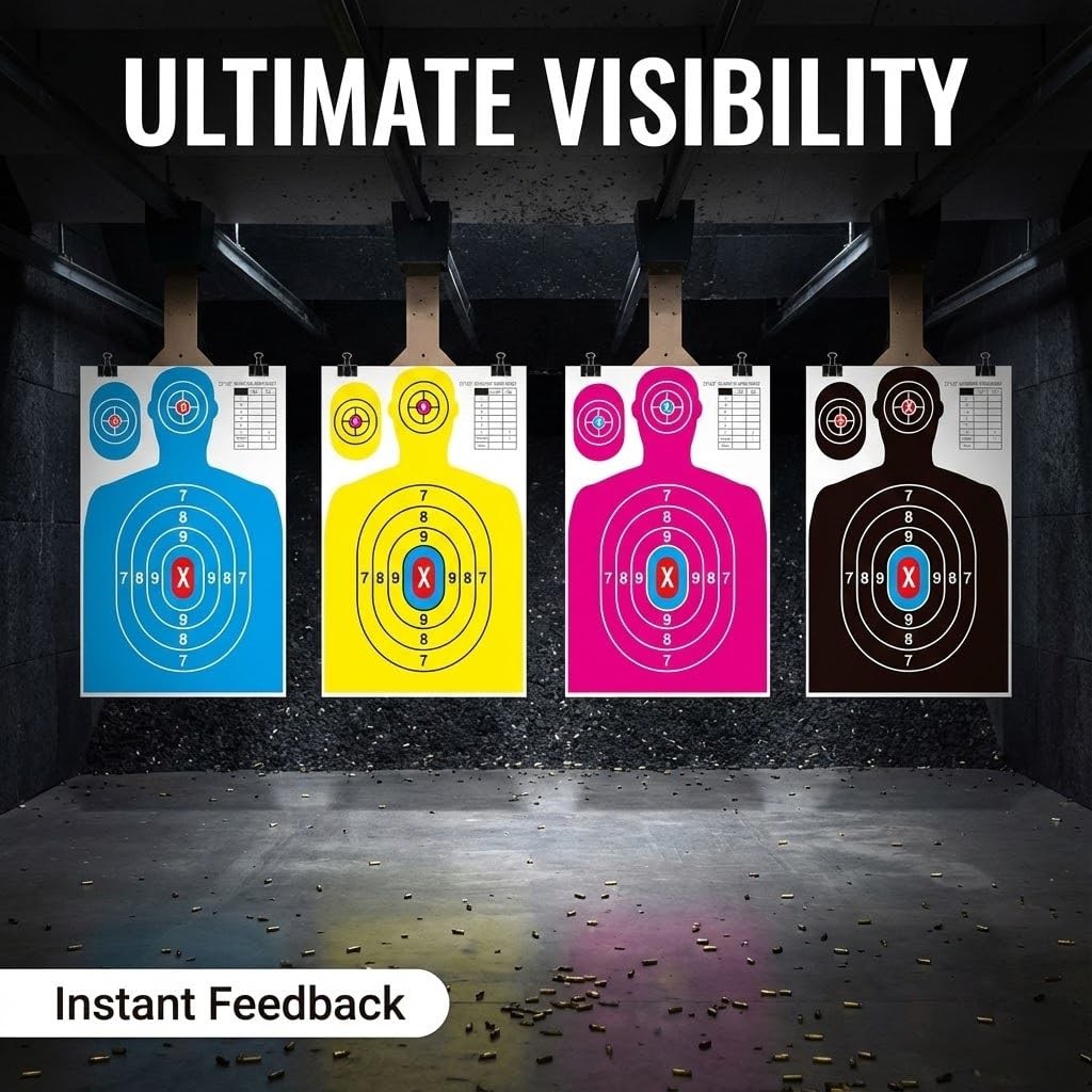 Paper Shooting Targets for Range Bulk 23"×35" Silhouette 12PC, Multicolor