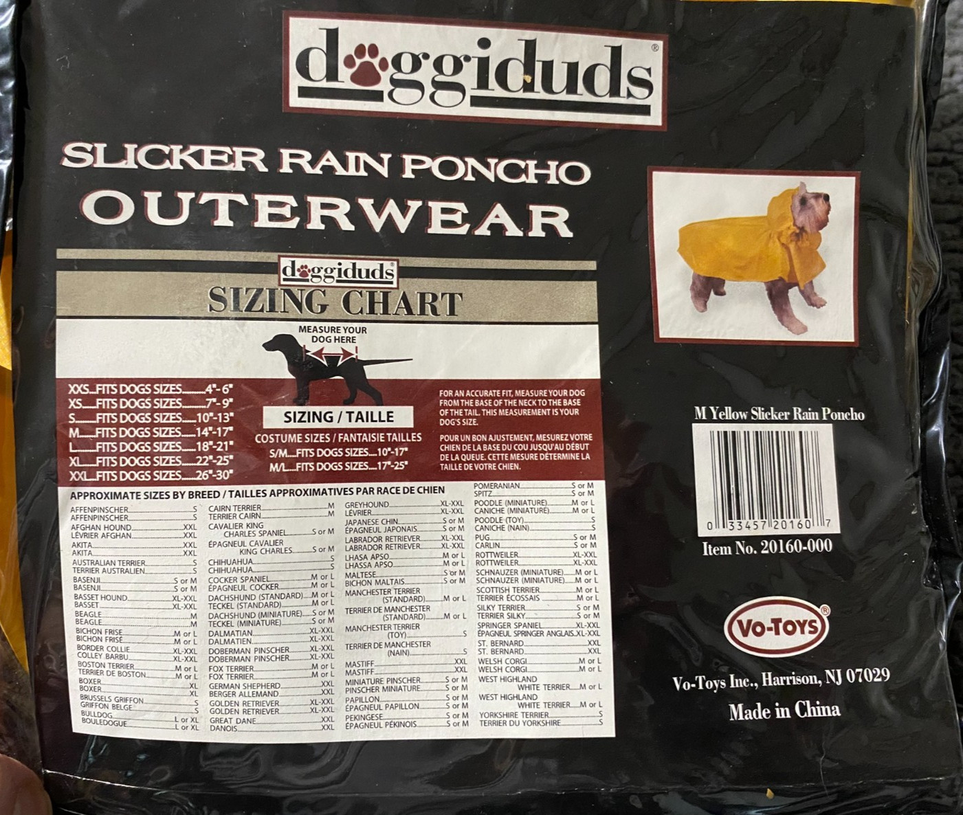 DoggiDuds Dog Rain Slicker Pancho - Size Medium - Dog Vinyl Rain Coat