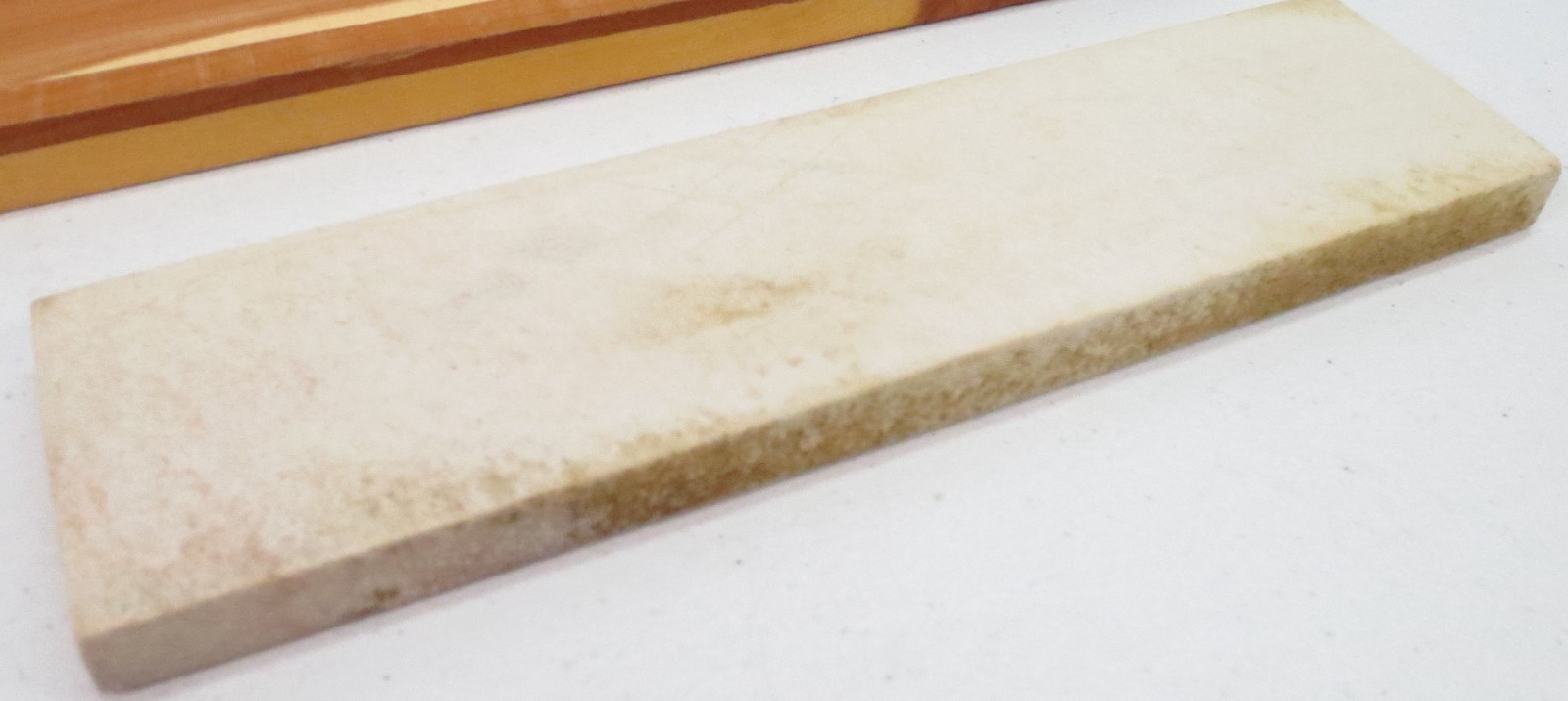 Vintage Poor Boys Whetstone Arkansas Oilstone 8 inch Sharpening Stone w Cedar Bo