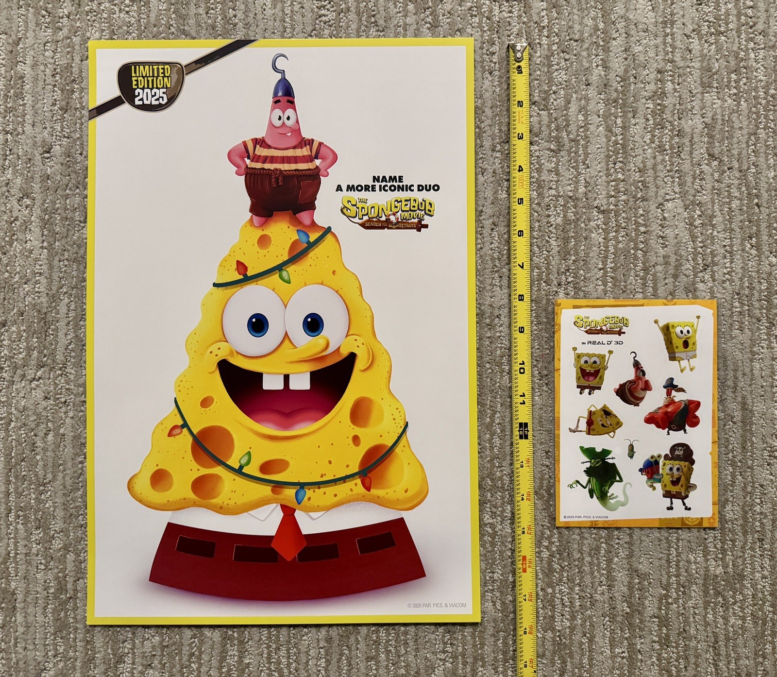 The SpongeBob Movie (2025) 18x12 Poster & Sticker Sheet AMC RealD 3D Fan Event
