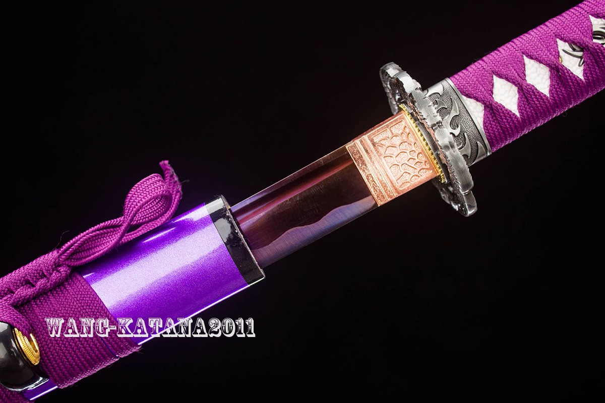 All Purple Battle Ready Sharp Deagon Japanese Samurai Katana Sword 1095Steel