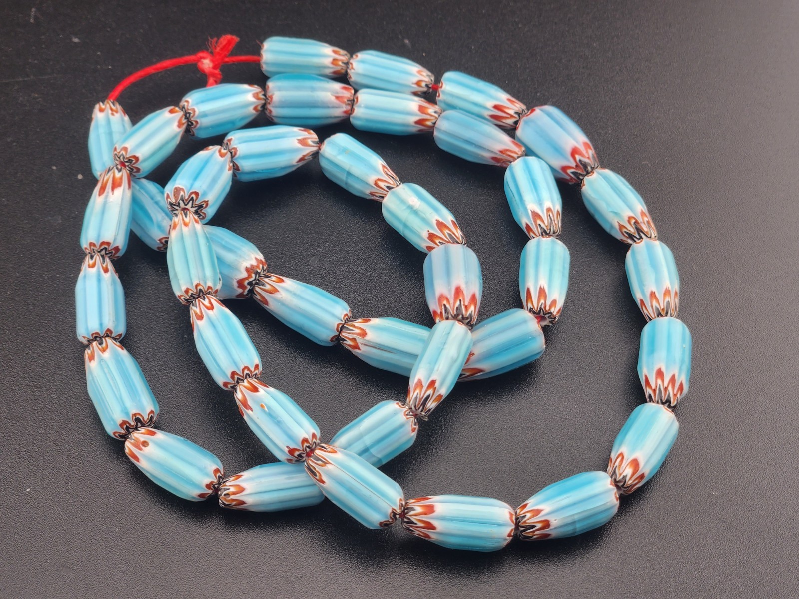 Vintage Venetian Style Chevron Trade Beads 7mm Beautiful Strings