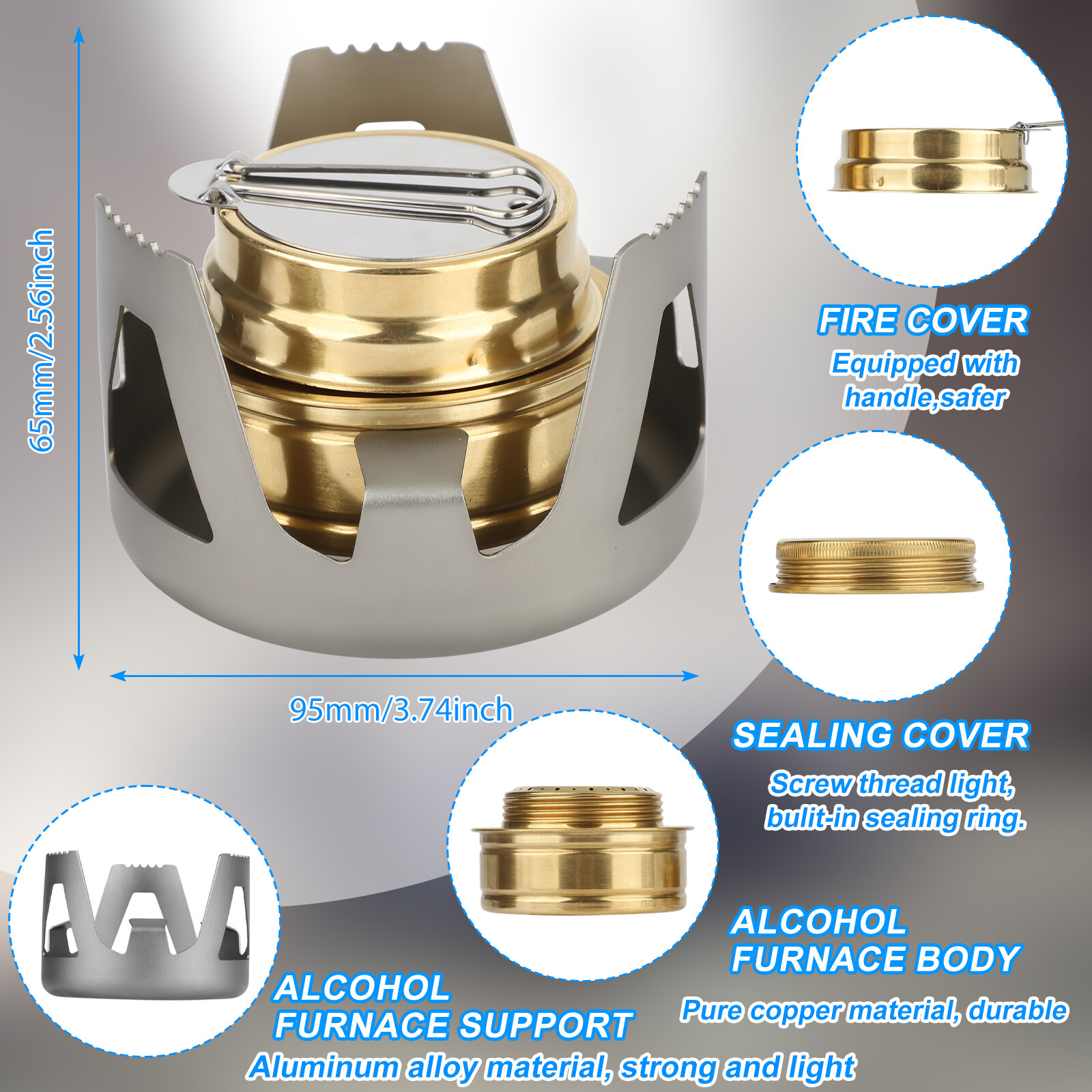 Mini Portable Alcohol Stove Burner Outdoor for Backpacking Hiking Camping Tool