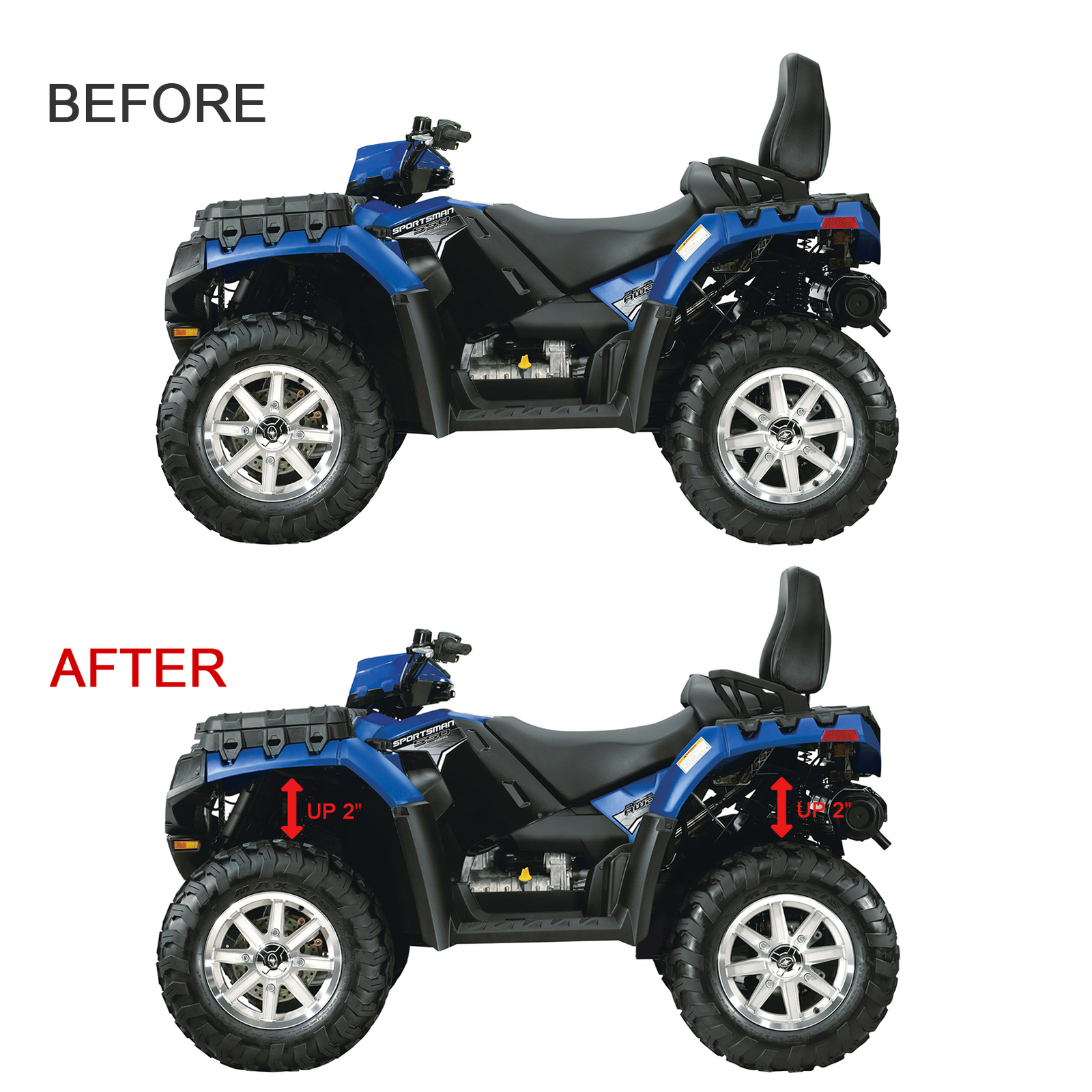 2" Front & Rear Lift Kit For Polaris Scrambler Sportsman 550 850 1000 EZ Install