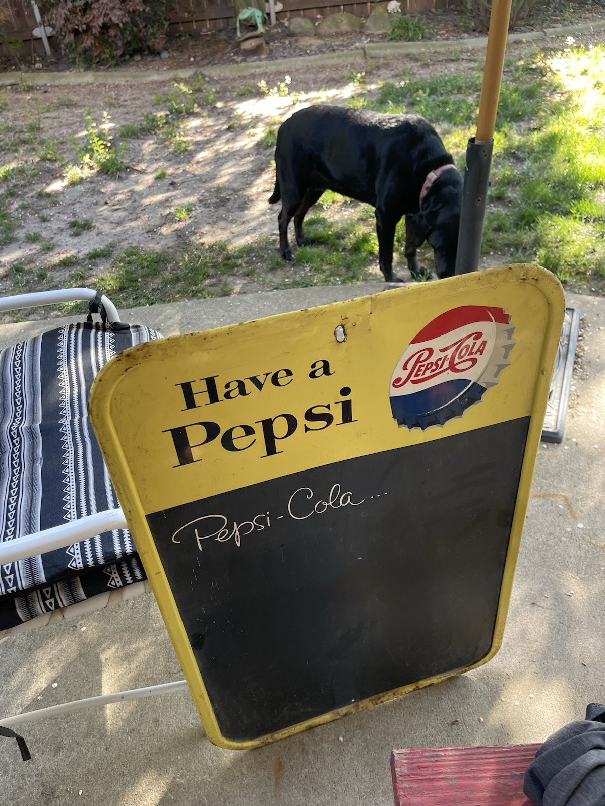 1958-61 Pepsi Metal Chalkboard Sign Blueback