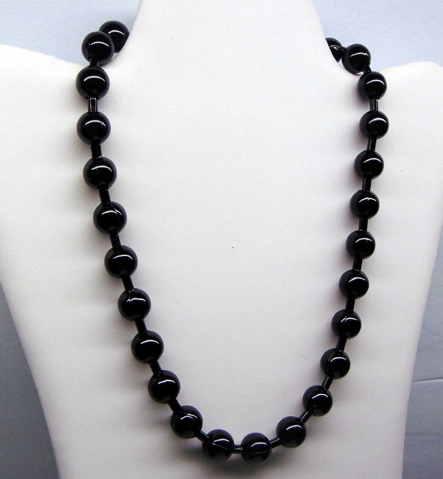 BIG Glossy BLACK BALL Chain Necklace or Bracelets ~ 12mm / 1/2" bead #30 SHINY