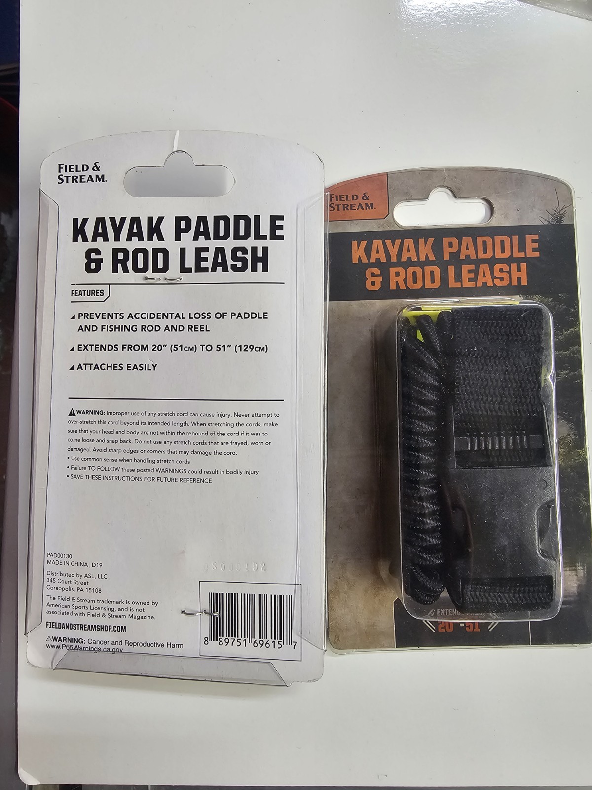 (2) Field & Stream Kayak Paddle and Rod Leash