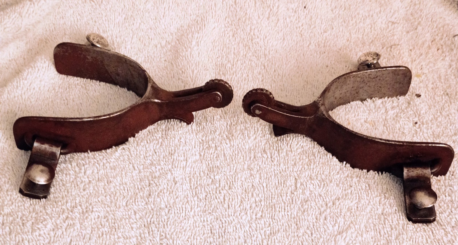 Nice Vintage Kurtis Rudelbach Hand Made Western Spurs Sterling Silver Mounted