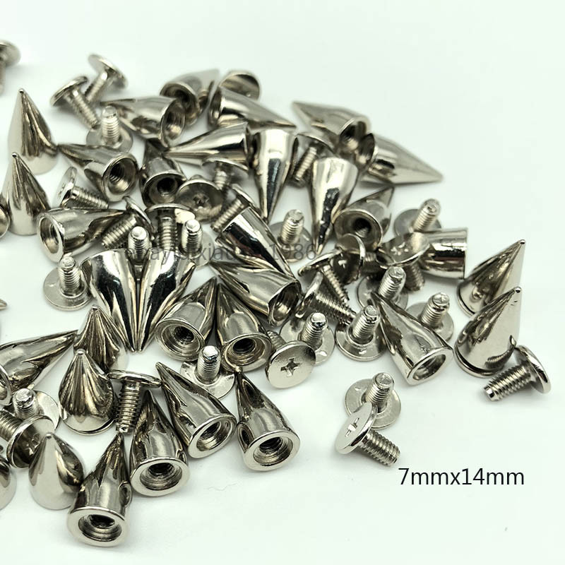 20 50pcs Silver Spots Cone Screw Metal Studs Leather craft Rivet Bullet Spikes