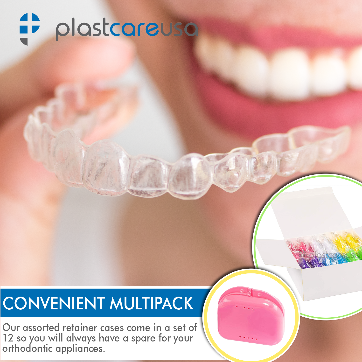 Sealed Assorted Dental Retainer Boxes Denture Case, Mouthguard Containers