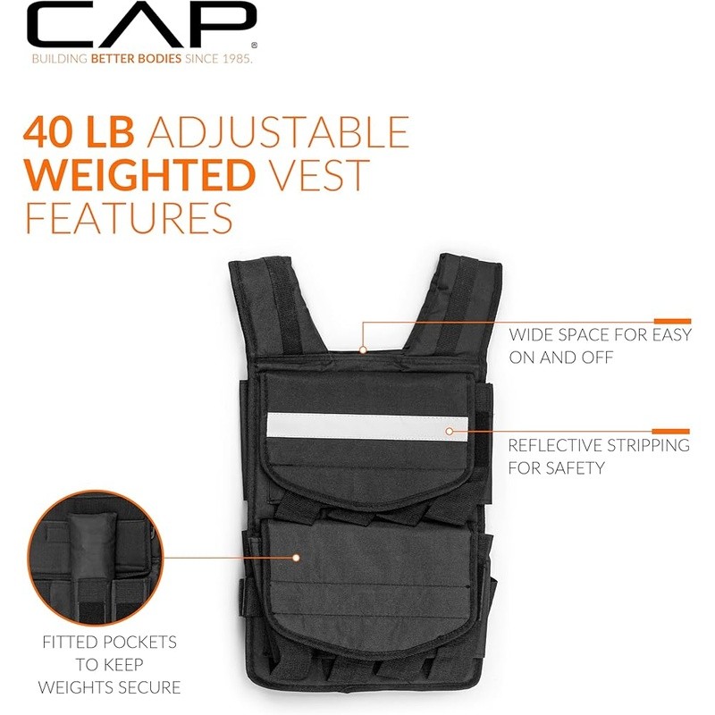 Adjustable Weight Vest Resistance Training Padded Straps Fitness Running Walking