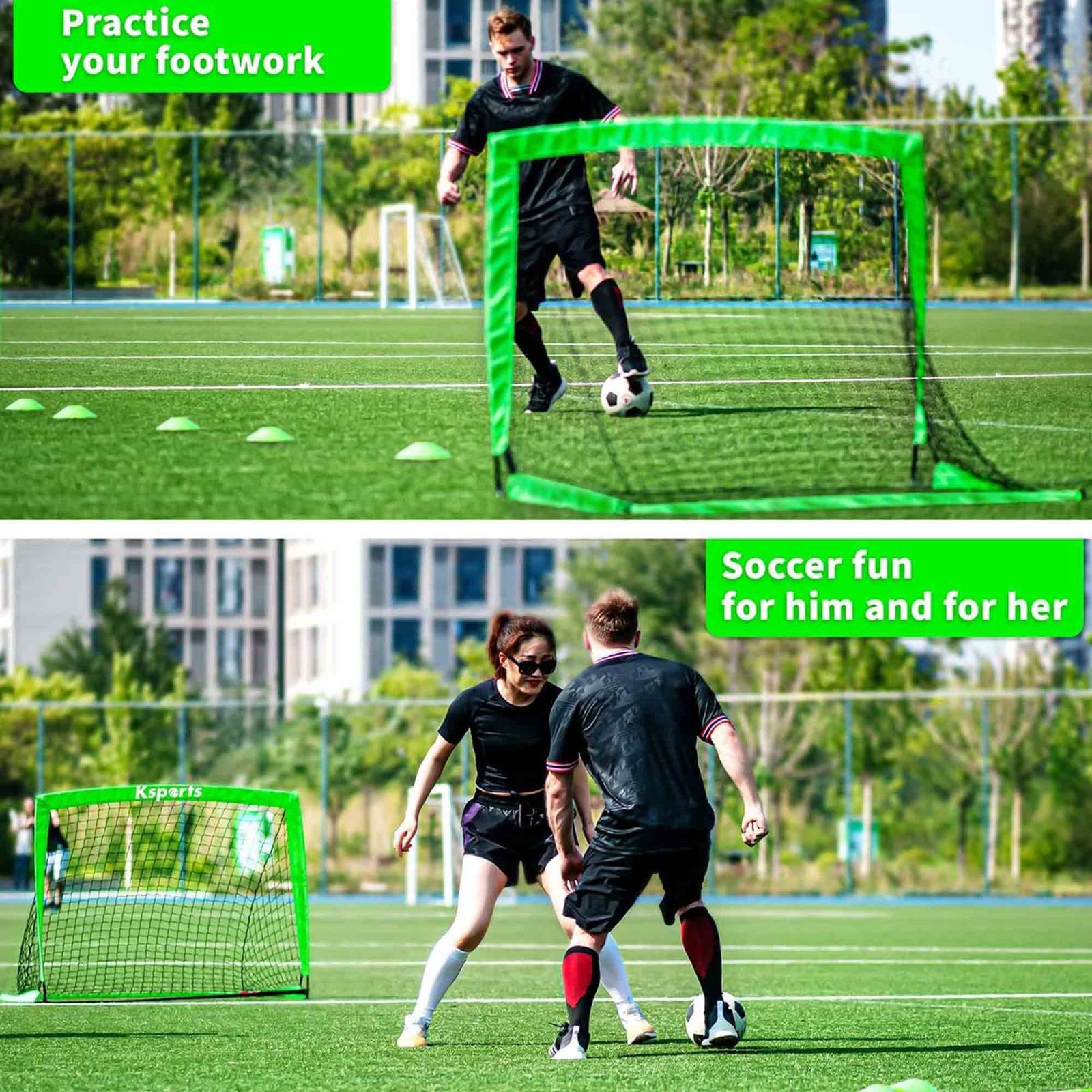 Ksports Squad Outdoor Portable Soccer Goal Set Kids Training Equipment, 4 x 3'