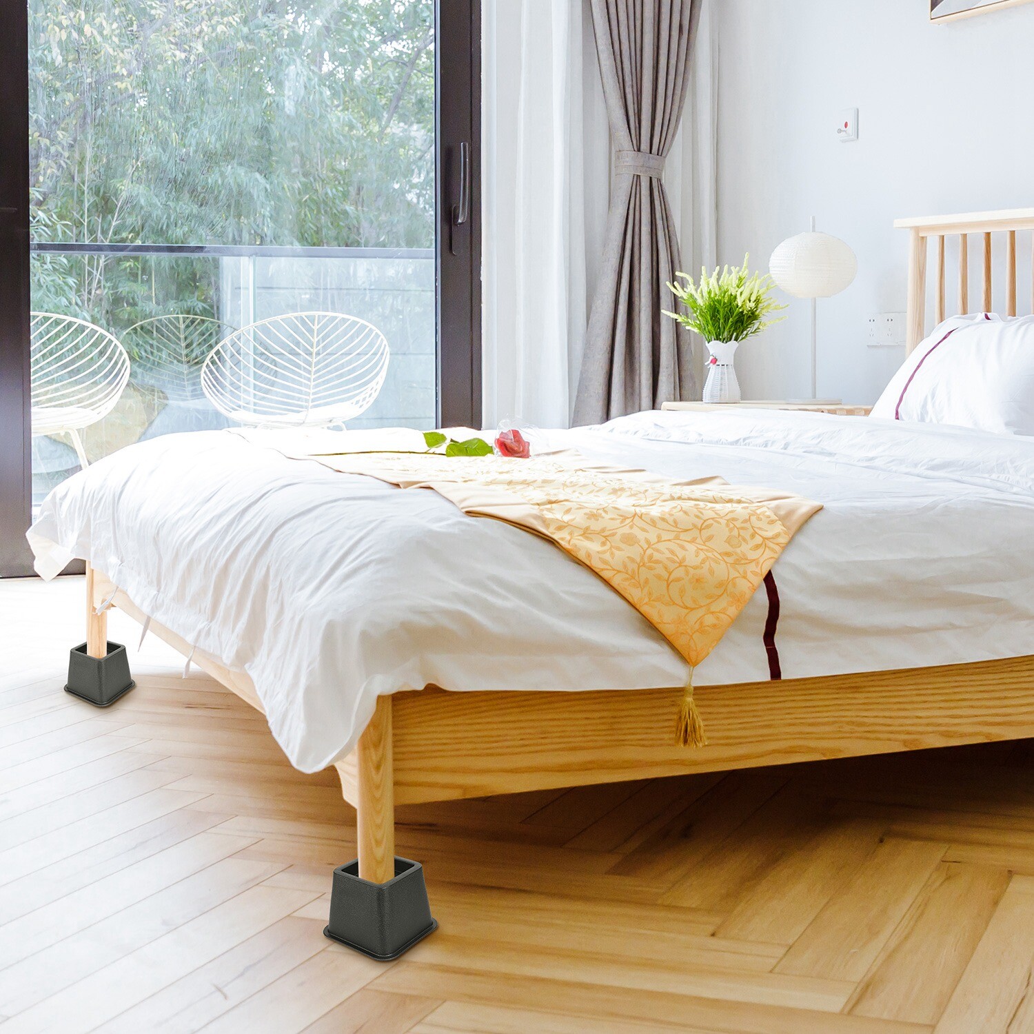 8 Pack 5 In +7 In Bed Risers Furniture Risers Heavy Duty Duarable Adjustable