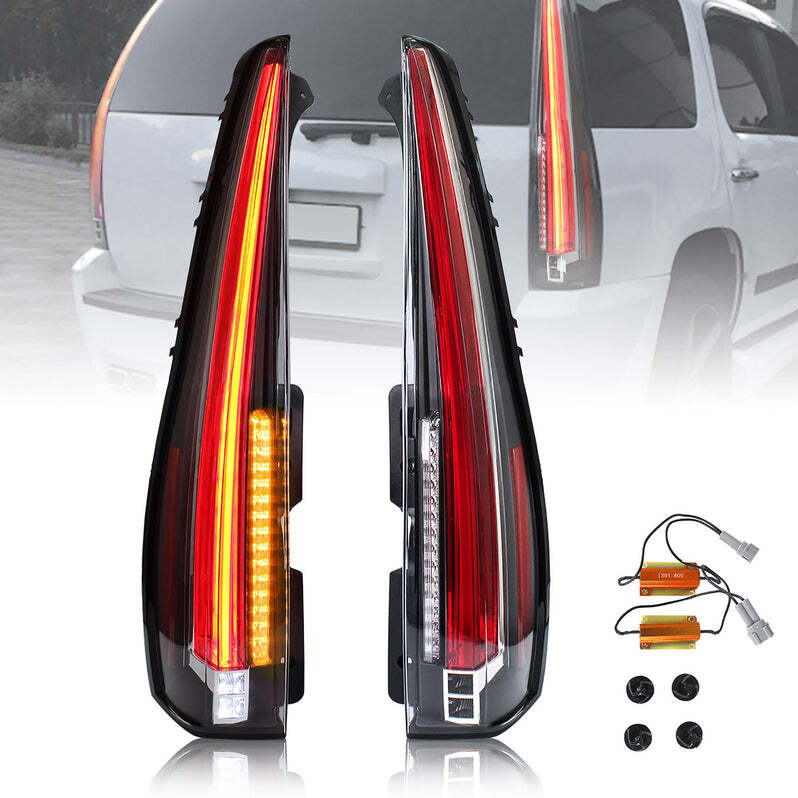 VLAND Clear LED Rear Tail Lights For 07-2014 Chevy Tahoe Suburban 1500/GMC Yukon