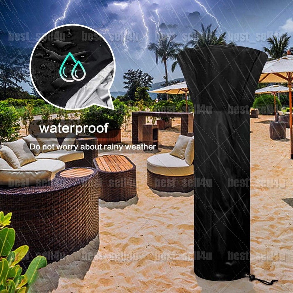 89''H Patio Heater Cover for Waterproof Standup Round Tall Heater Zipper New
