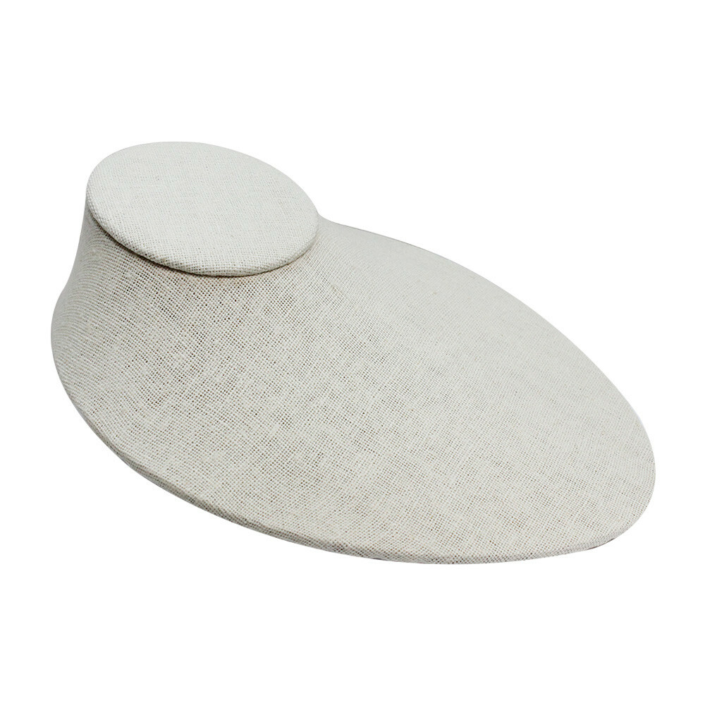 6-1/2" x 7-1/2" x 3-1/2" Soft Linen Covered Flat Necklace Display Chain Holder