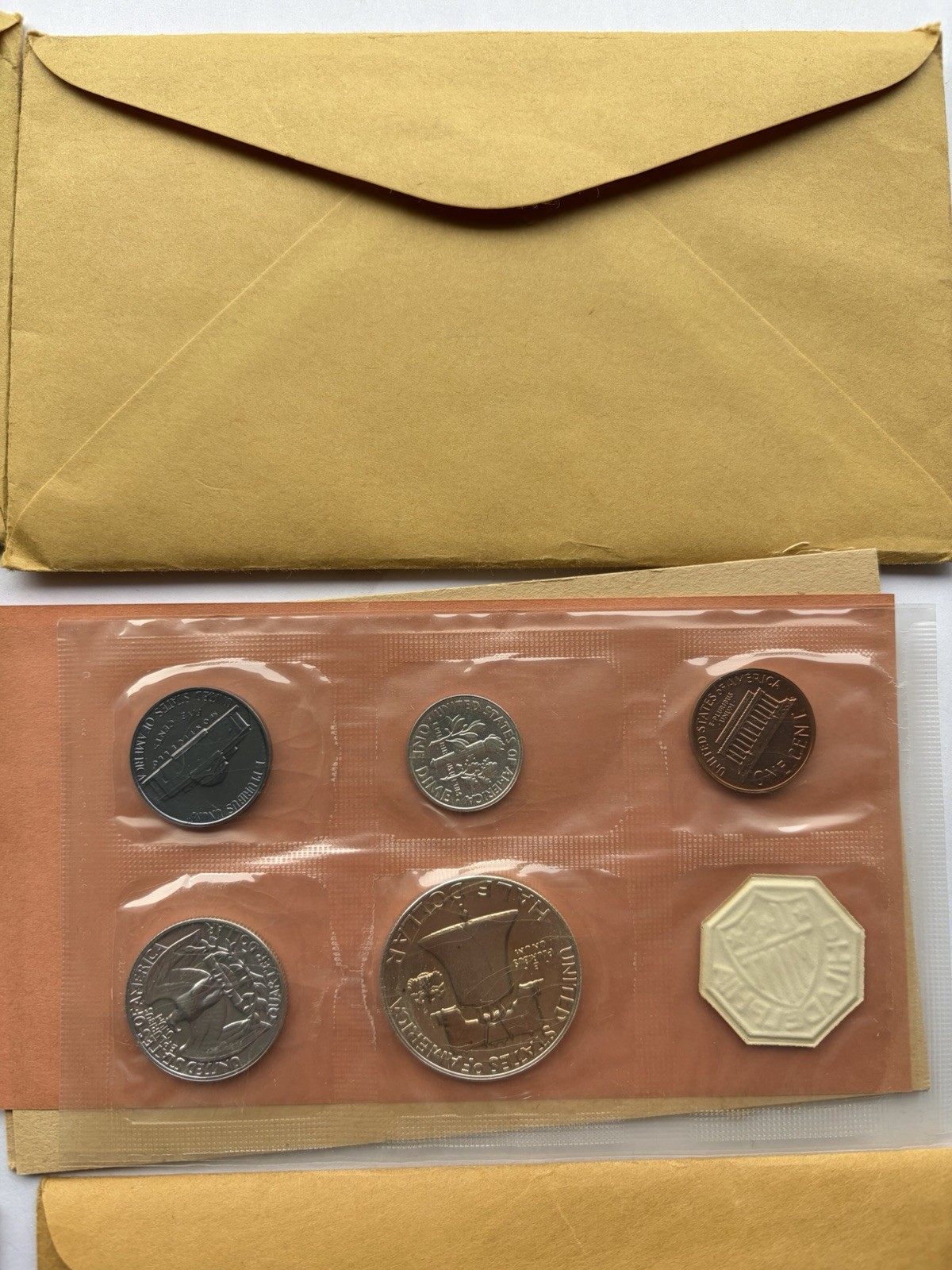 FRANKLIN HALF 1963 P U.S. MINT 90% SILVER PROOF SET 5 COINS & ENVELOPE & INSERT