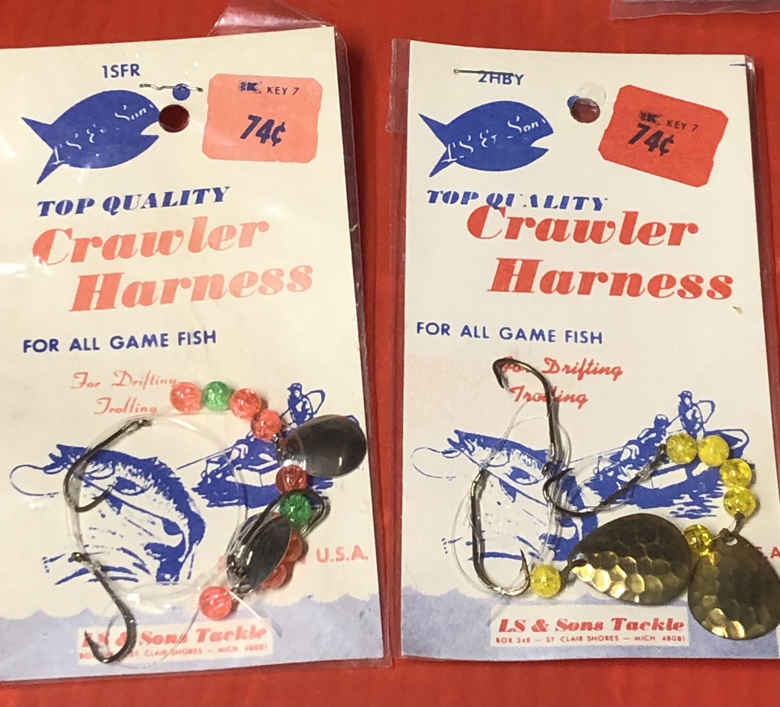 Fishing Tackle Lot. Hoochies, Mack’s Wedding Ring Spinners, Kokaneekid Release